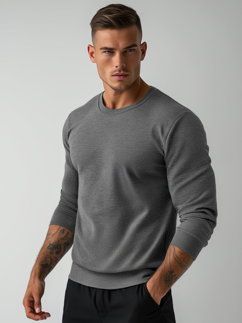 Vīriešu džemperis grafīta OZONEE JS/2001-10Z