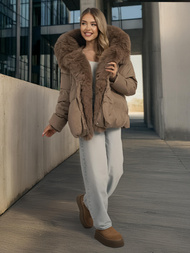 Sieviešu jaka tumši-smilšu OZONEE O/16M9179/84Z