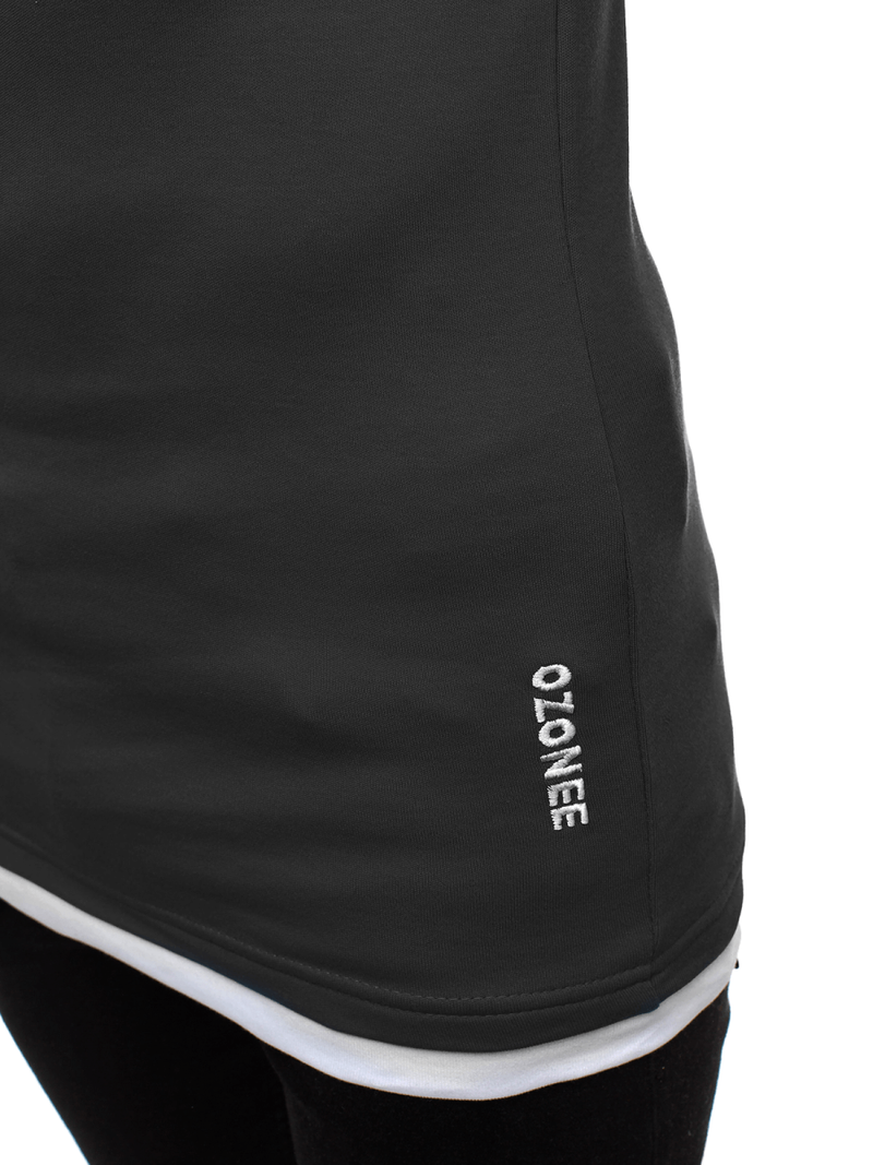 Vīriešu T-krekls ar kapuci grafīta OZONEE O/1273Z