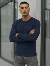 Vīriešu t-krekls ar garām piedurknēm tumši zils OZONEE JS/DB71/5