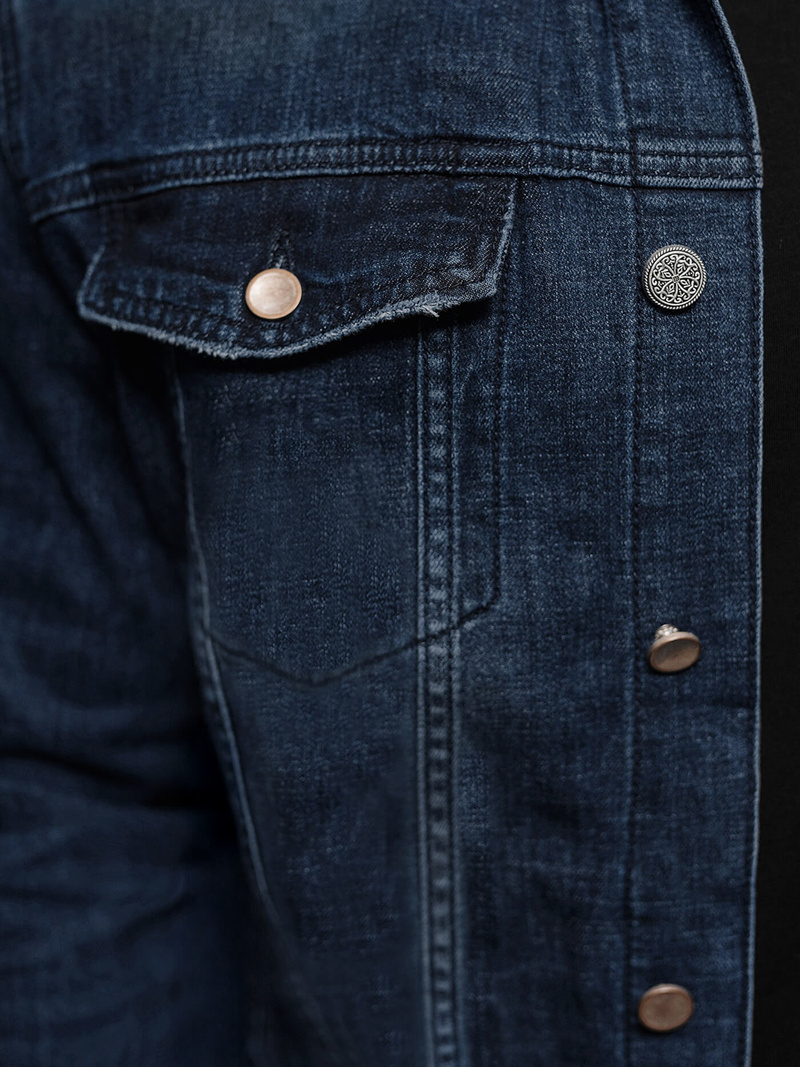 Vīriešu džinsu jaka šerpa tumši zila OZONEE NB/MJ517BSZ