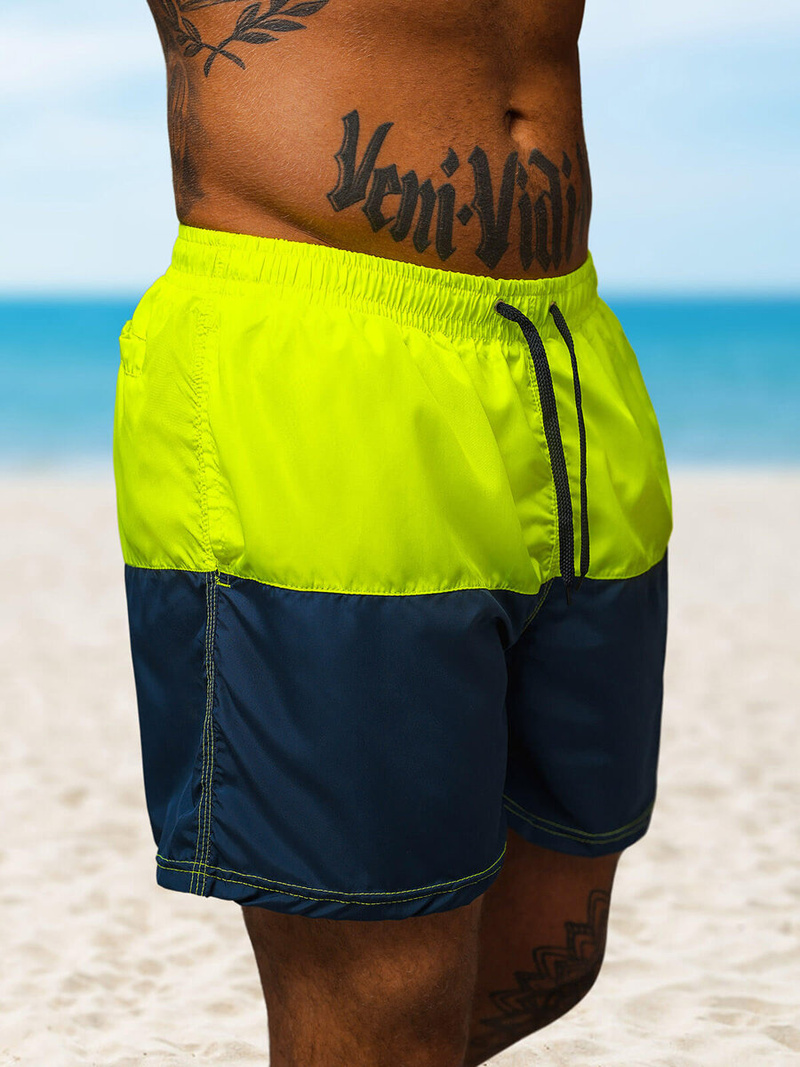 Vīriešu peldbikses dzeltenas/tumši zilas OZONEE JS/HM066