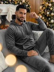 Vīriešu velūra treniņtērpa grafīta OZONEE JS/8C1169/6Z