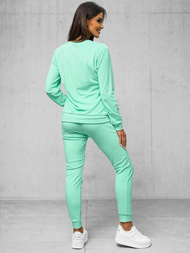 Sieviešu velūra treniņtērpa komplekts tumši piparmētra OZONEE O/8C1173/139Z