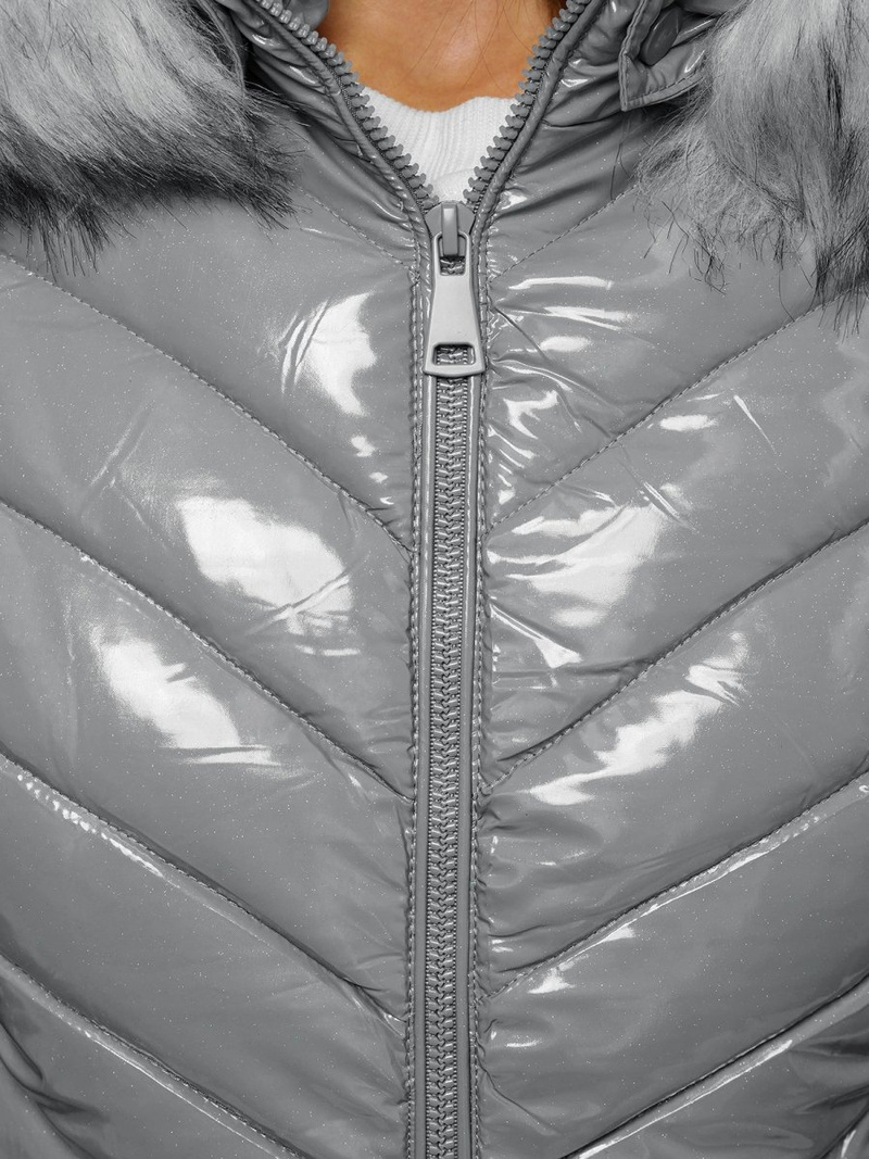 Sieviešu ziemas jaka pelēka OZONEE O/DK059/24