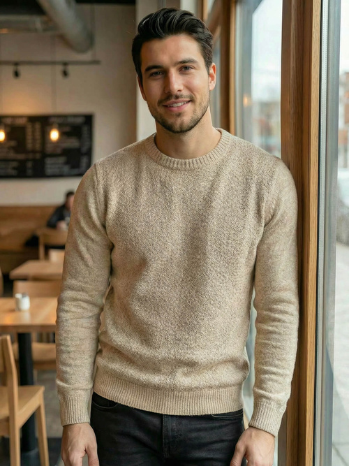 Vīriešu svīteris smilšu OZONEE JS/59B3607/155