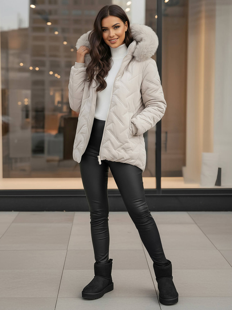 Sieviešu jaka gaiši pelēka OZONEE JS/16M9296/280Z