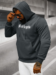 Vīriešu džemperis ar kapuci grafīta OZONEE JS/27B6509/5