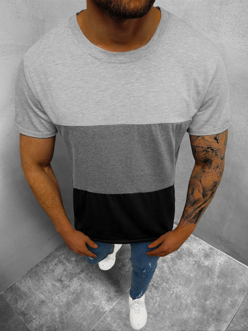 Vīriešu t-krekls pelēks OZONEE JS/8T87/3