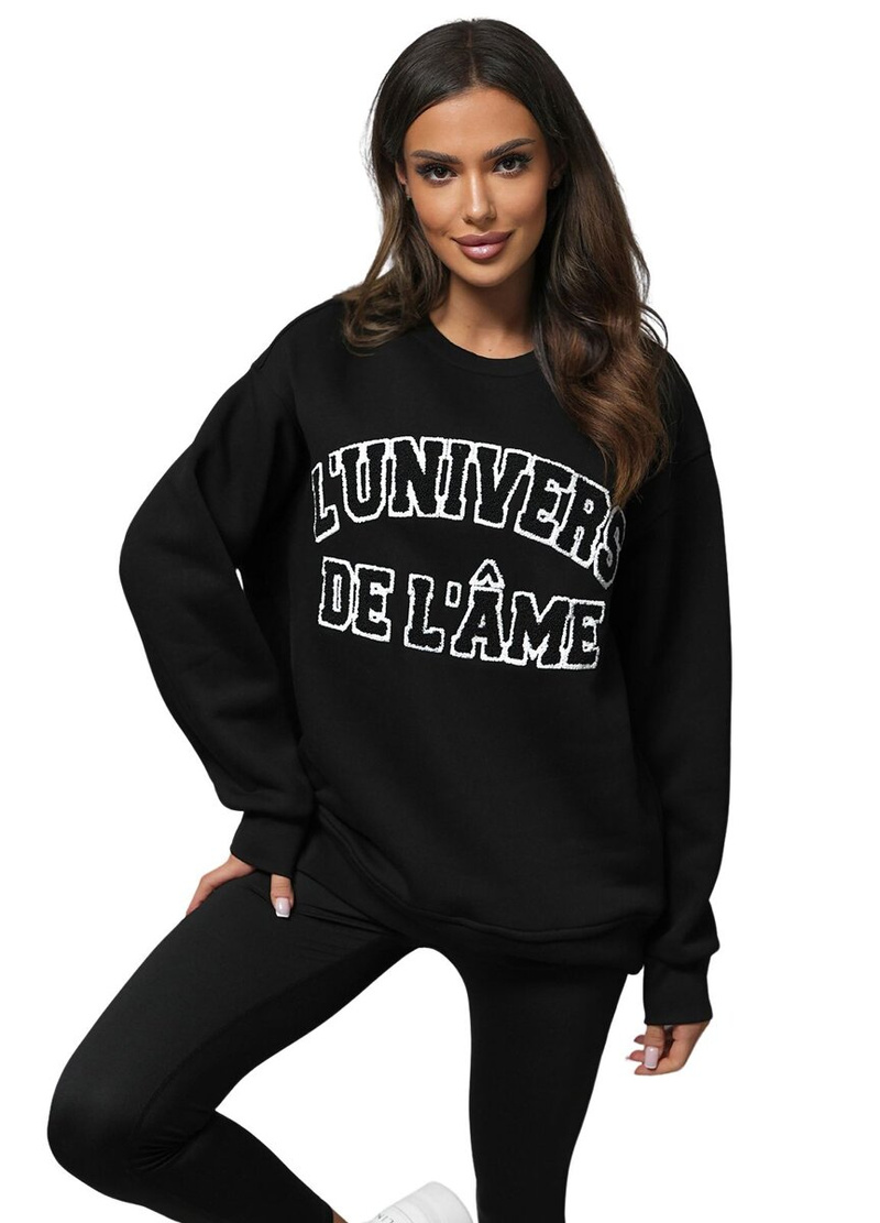 Džemperis melns OZONEE O/SWE23055