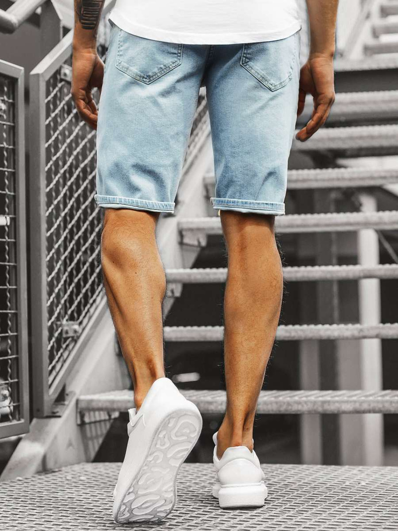 Vīriešu džinsa šorti gaiši zili OZONEE B/55055