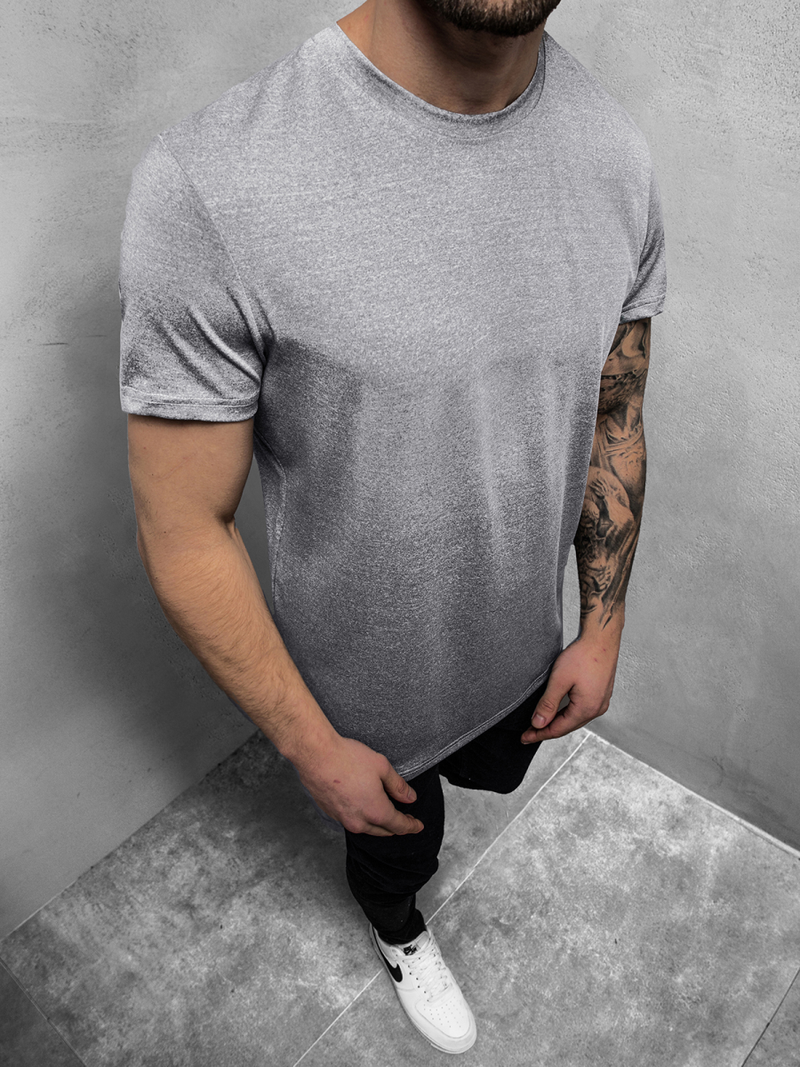 Vīriešu T-krekls gaiši-pelēks OZONEE JS/S01Z