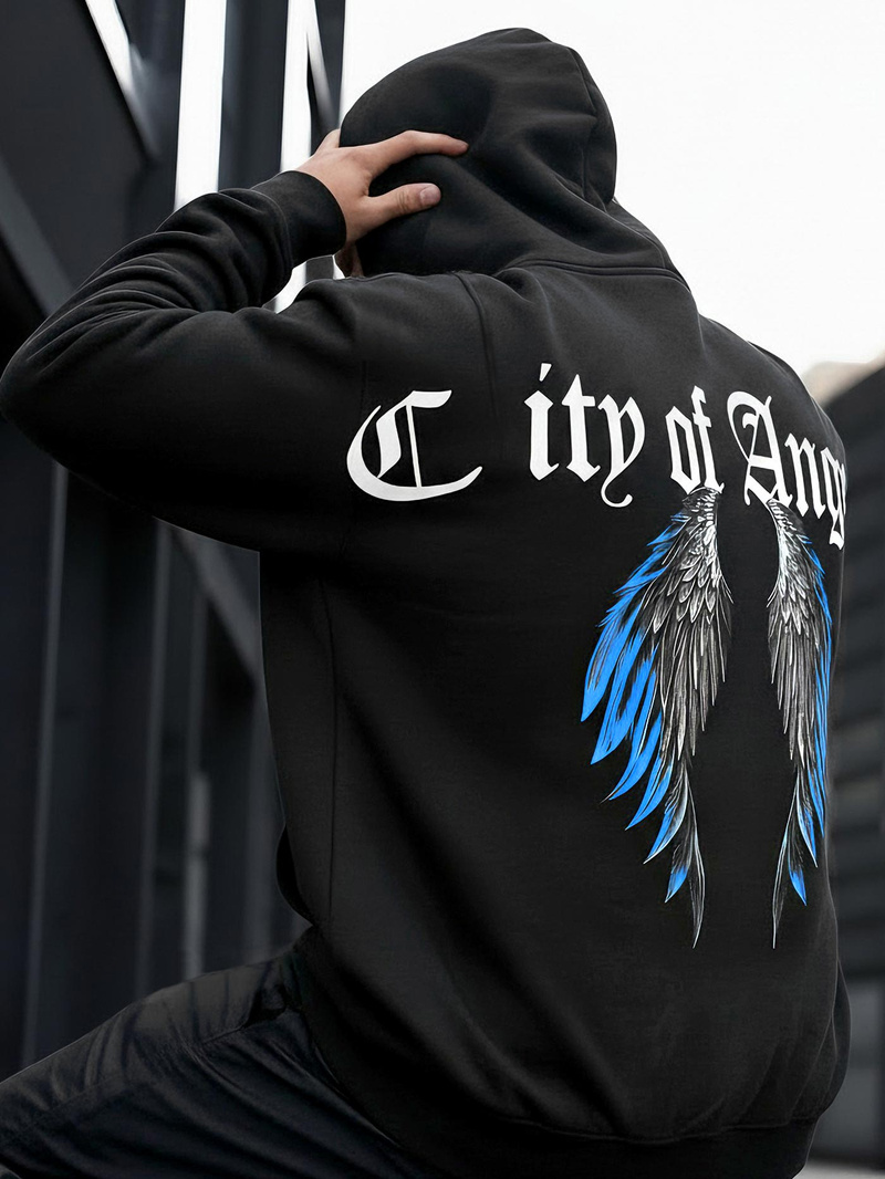 Vīriešu džemperis ar kapuci melna OZONEE JS/21B1901/3