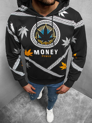 Vīriešu džemperis ar kapuci melns OZONEE O/HM656Z