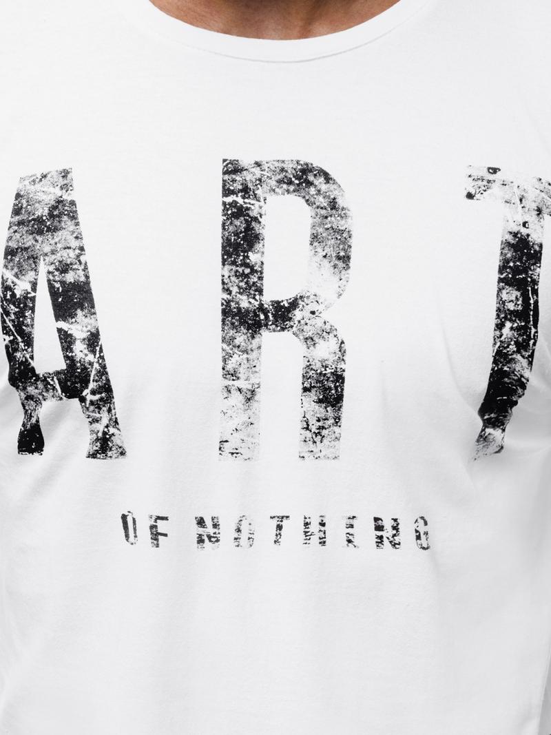 Vīriešu T-krekls ar garām piedurknēm balts OZONEE O/1292Z