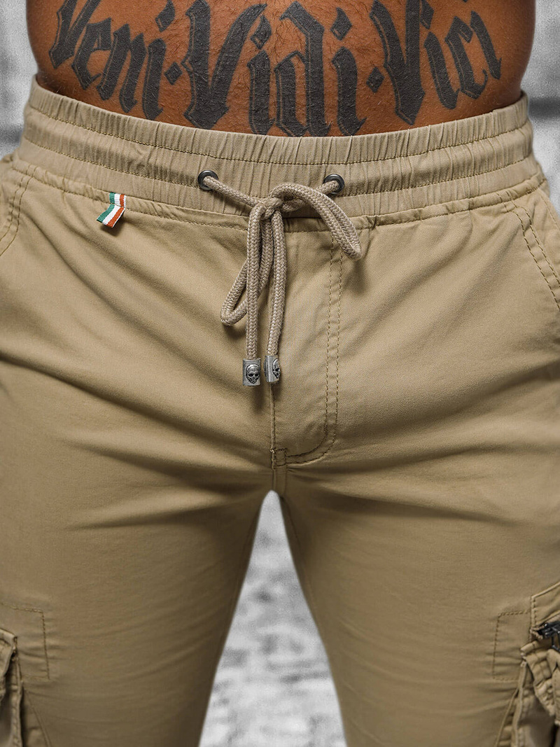 Vīriešu chino jogger bikses smilšu OZONEE NB/MP0201K