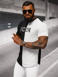 Vīriešu t-krekls melni-balts OZONEE O/7776T