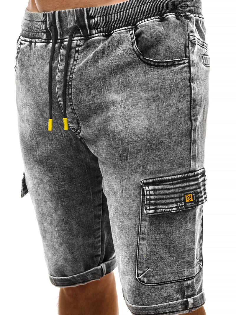 Vīriešu džinsa šorti grafīta OZONEE RF/HY330/1