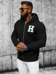 Vīriešu džemperis ar kapuci melns OZONEE NB/MF2006