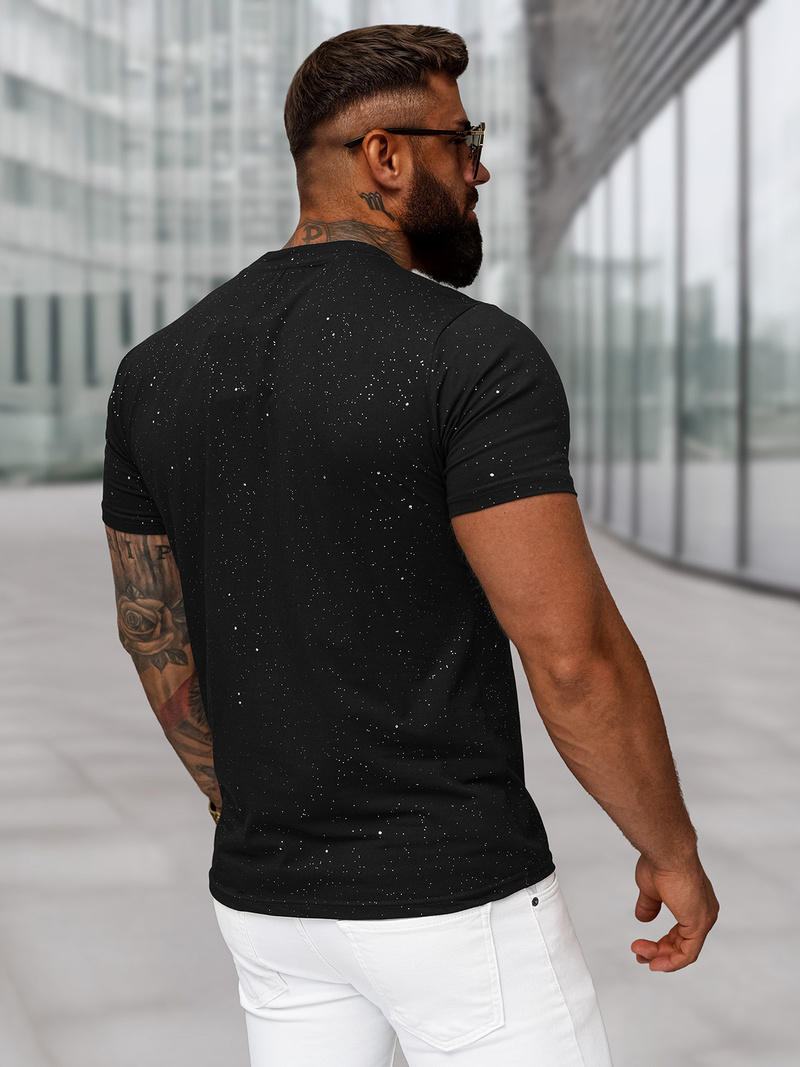 Vīriešu t-krekls melns OZONEE O/QQ1389