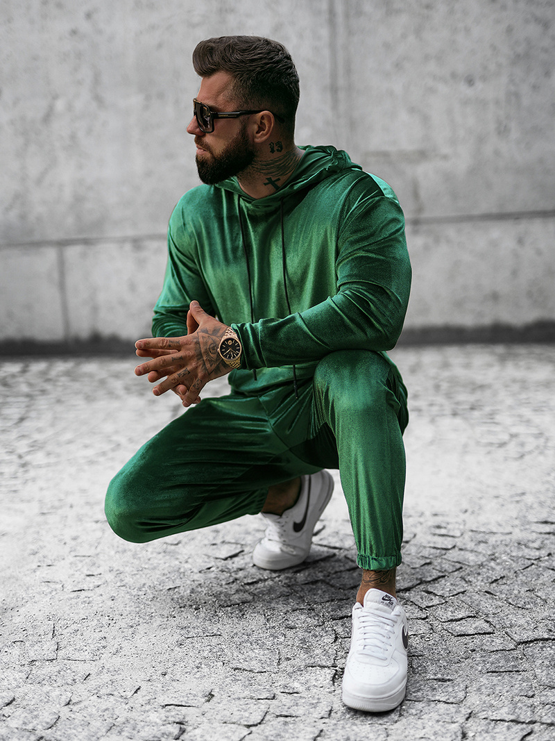 Vīriešu treniņtērps zaļš OZONEE O/D7517