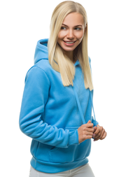 Sieviešu džemperis ar kapuci gaiši debesu zils/2 OZONEE JS/W02/62Z