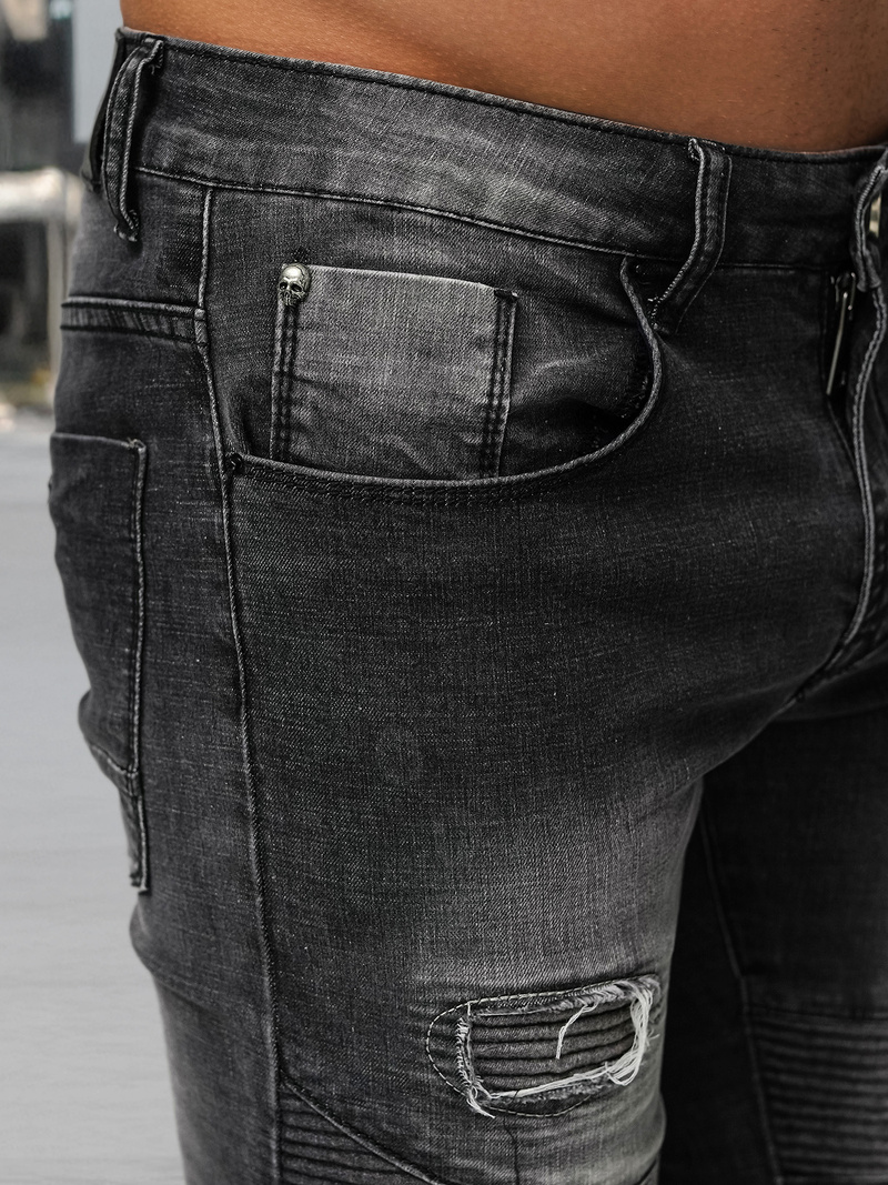 Vīriešu džinsi melni OZONEE NB/MP0142NZ