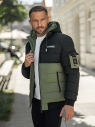 Vīriešu parka melni-zaļa OZONEE JS/31M5083/136