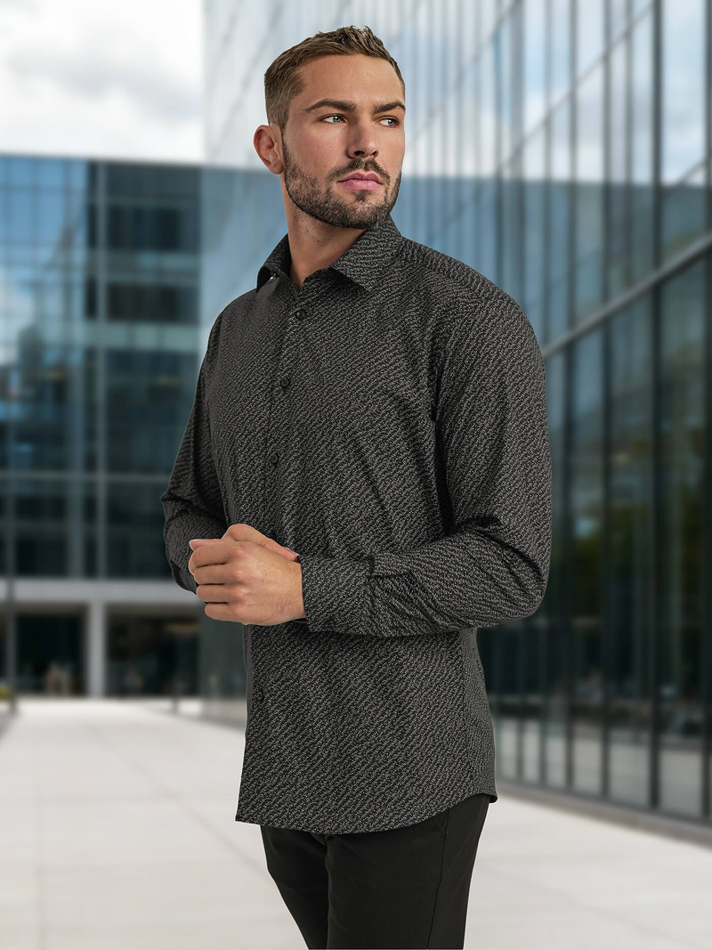 Vīriešu krekls melns OZONEE V/V184