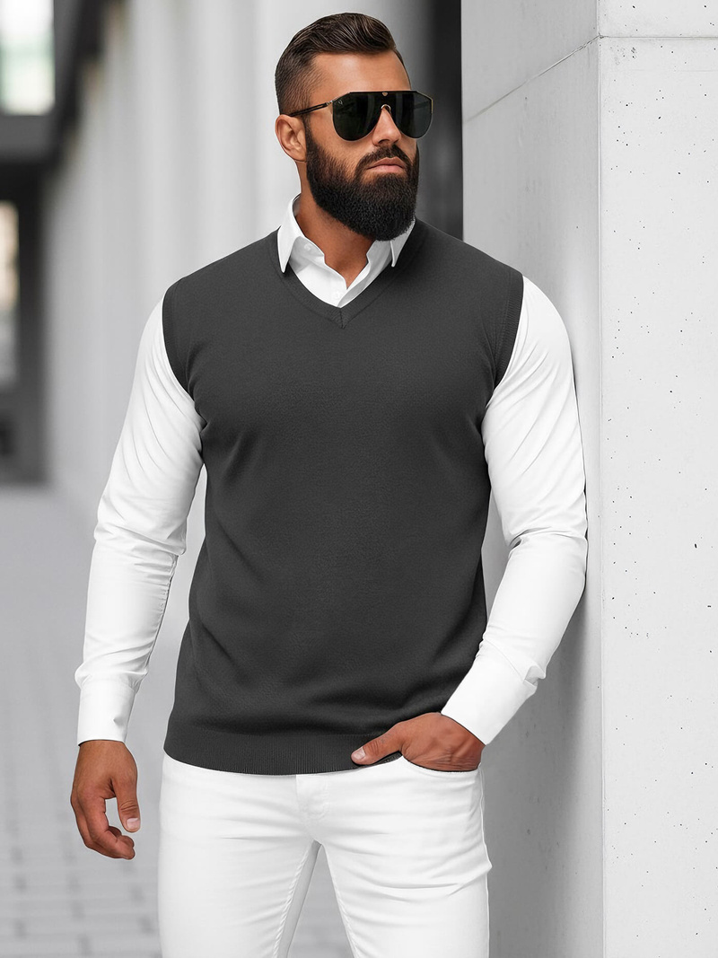 Vīriešu svīteris grafīta OZONEE NB/MM6005/3Z