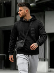 Vīriešu džemperis ar kapuci melna OZONEE JS/8B1973/3