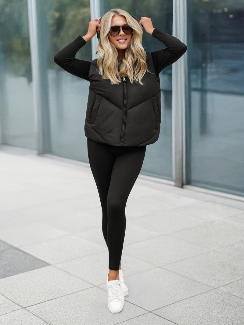 Sieviešu veste melna OZONEE JS/16M9291/392