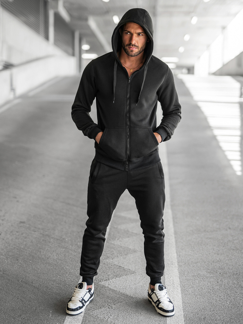 Vīriešu treniņtērps melns OZONEE JS/68C10386/3Z