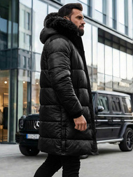 Vīriešu ziemas virsjaka melna OZONEE O/M800Z