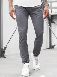 Vīriešu chino jogger bikses pelēkas OZONEE JB/JP1145/14
