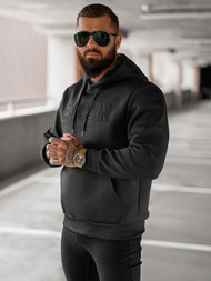 Vīriešu džemperis ar kapuci melna OZONEE JS/27B6502/3Z