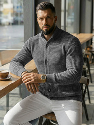 Vīriešu svīteris grafīta OZONEE NB/MM6020/3Z