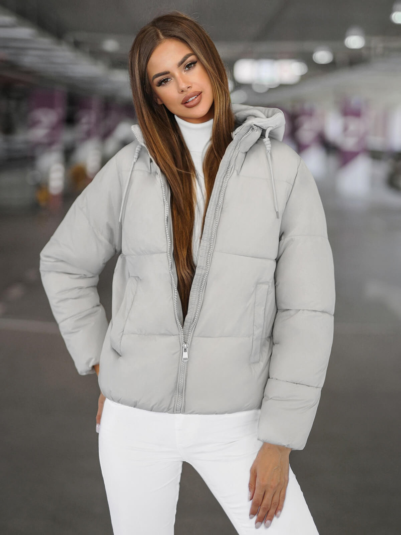 Sieviešu jaka pelēka OZONEE JS/16M9187/297Z