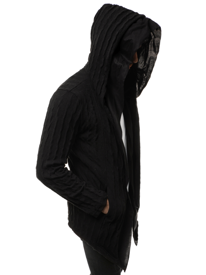 Vīriešu jaka ar kapuci melna OZONEE MACH/2138