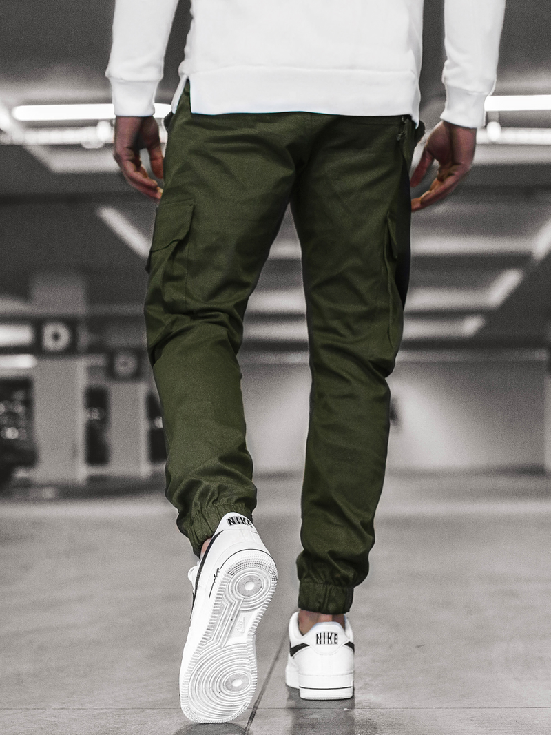 Vīriešu chino jogger bikses haki OZONEE O/11106