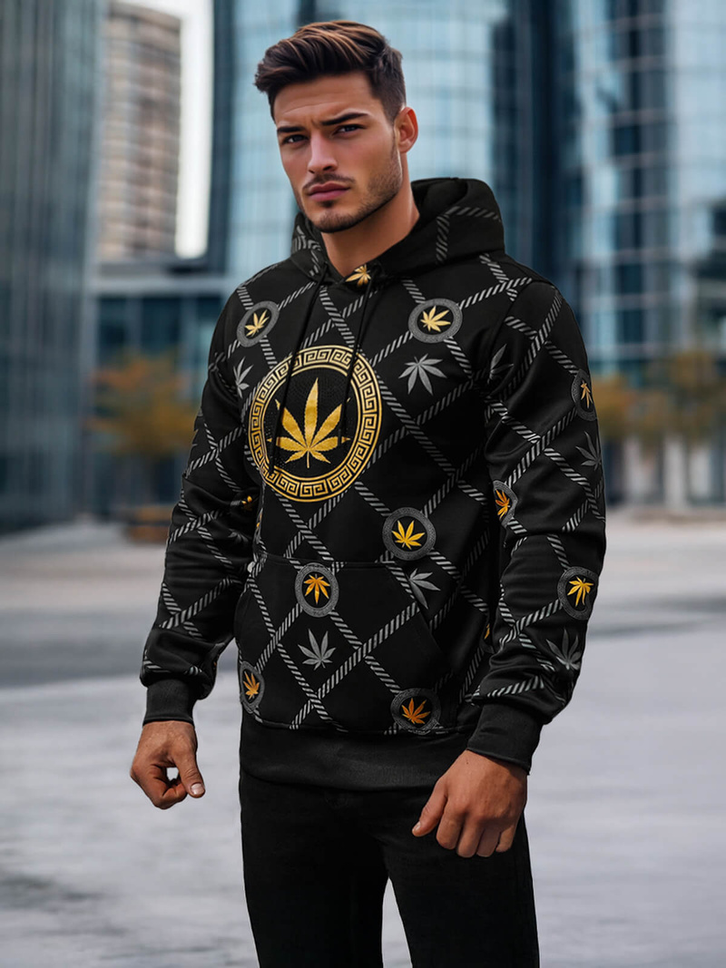 Vīriešu džemperis ar kapuci melns OZONEE O/B267Z