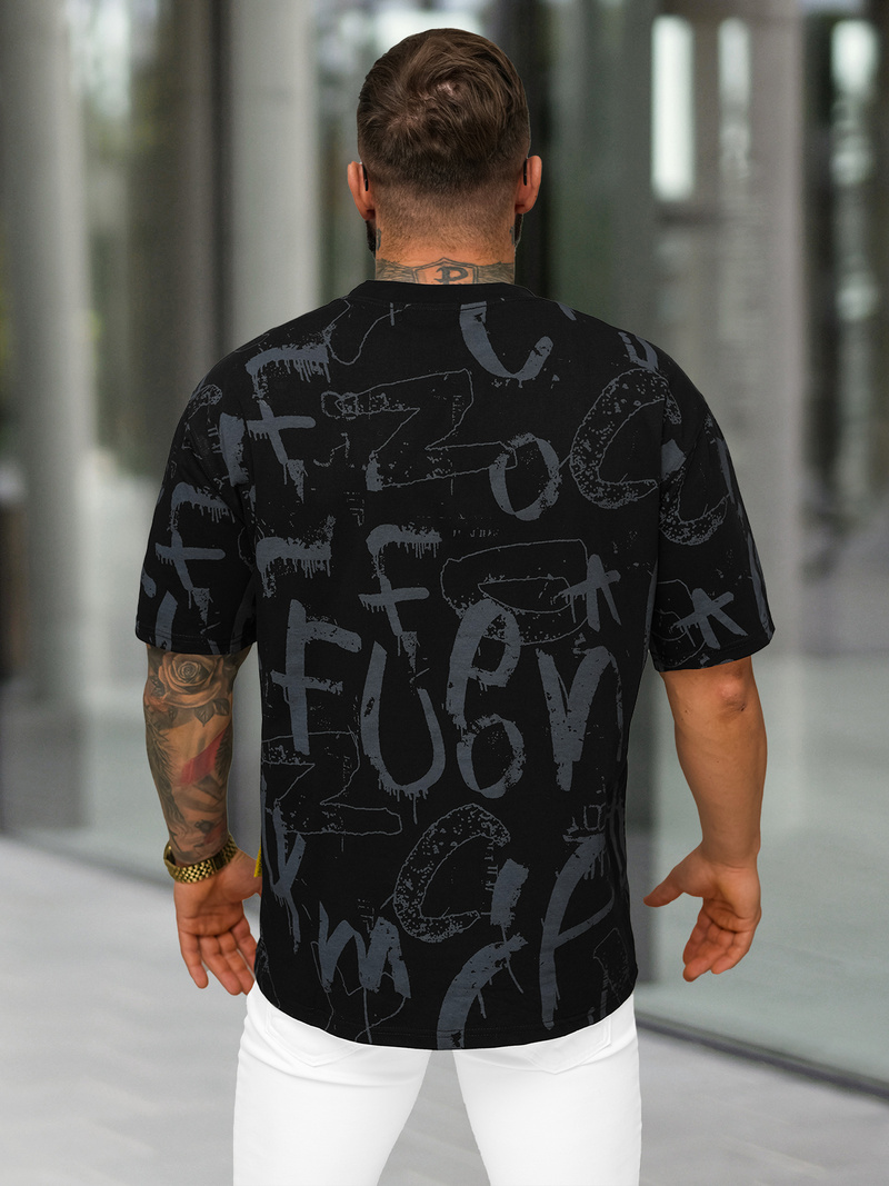 Vīriešu t-krekls melns OZONEE O/YN2/621