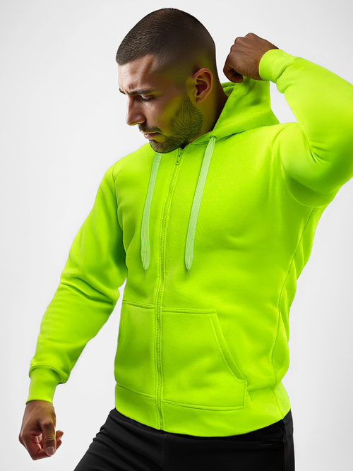 Vīriešu džemperis ar kapuci bālzaļš OZONEE JS/2008/72