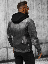 Vīriešu džinsu jaka melna OZONEE NB/MJ505NZ