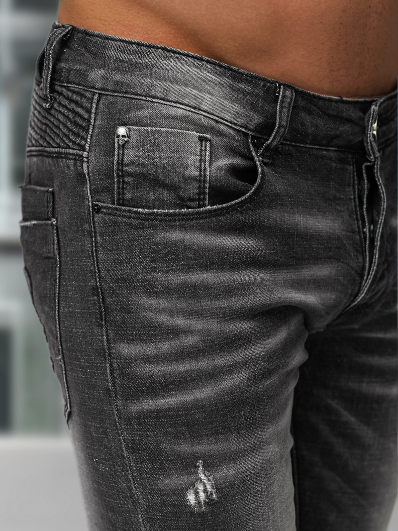 Vīriešu džinsi debesu melni OZONEE NB/MP0070NZ