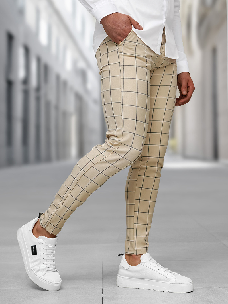 Vīriešu chino bikses smilšu OZONEE DJ/5522Z