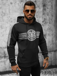 Vīriešu džemperis ar kapuci melna OZONEE JS/8B996/3