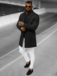 Vīriešu mētelis melns OZONEE JB/1047Z