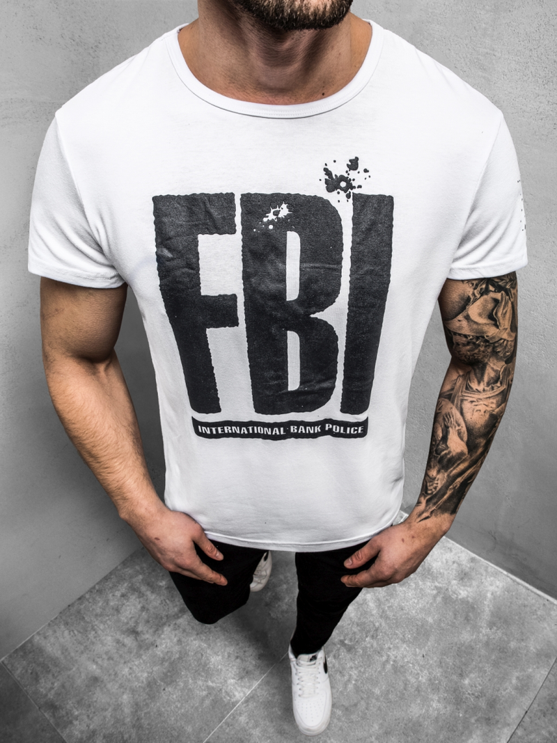 Vīriešu T-krekls balts OZONEE JS/SS100730Z