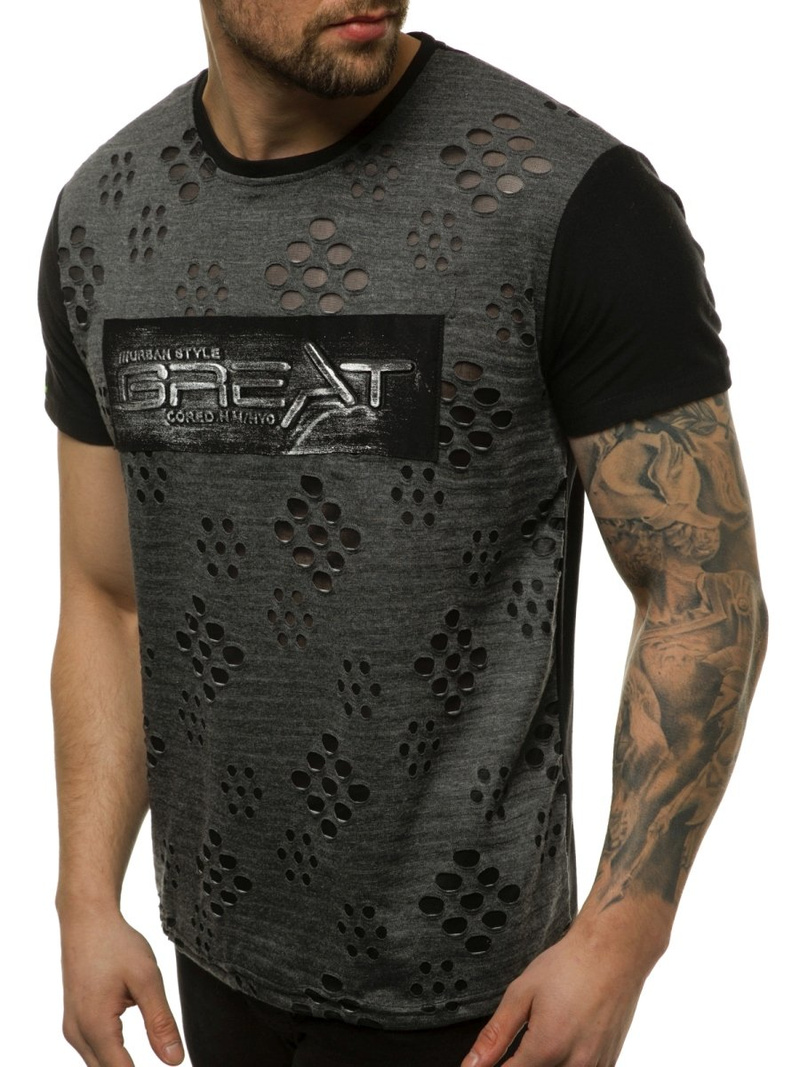 Vīriešu T-krekls melns OZONEE JS/KS2083